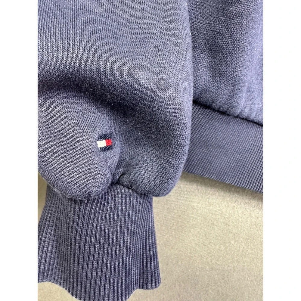 VT Tommy Hilfiger Kids Navy Blue Varsity TH Patch Crewneck Sweatshirt Pullover L